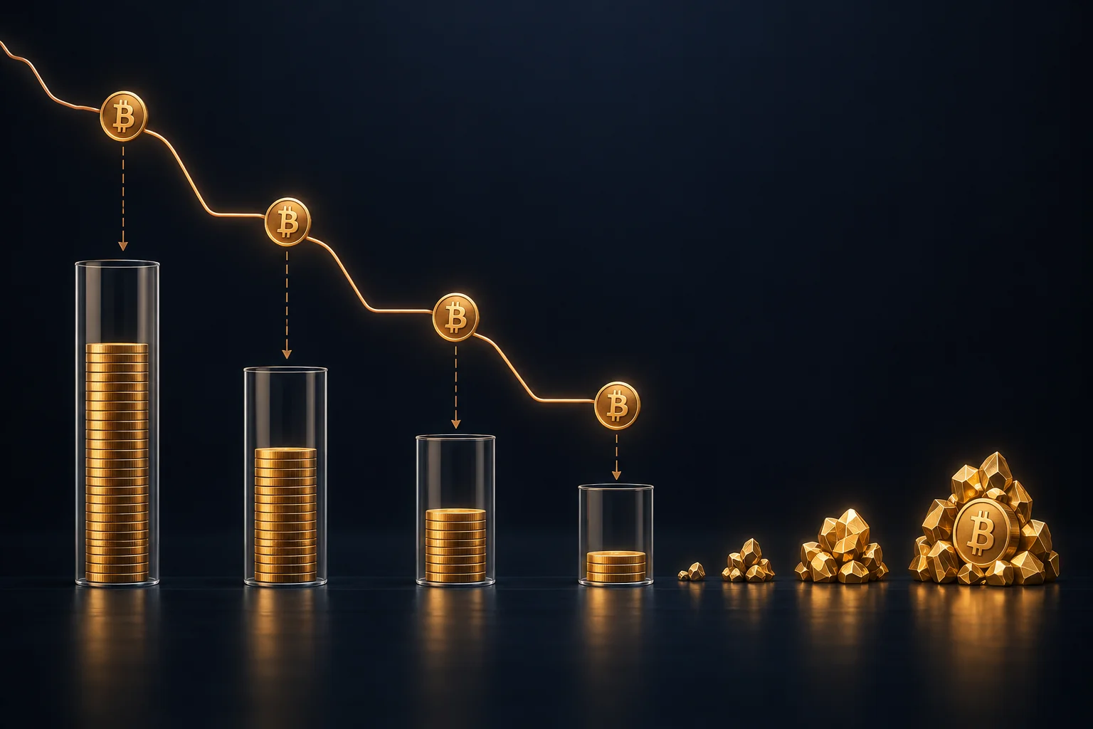 Escalera de cuatro niveles de entrada en Bitcoin con capital restante